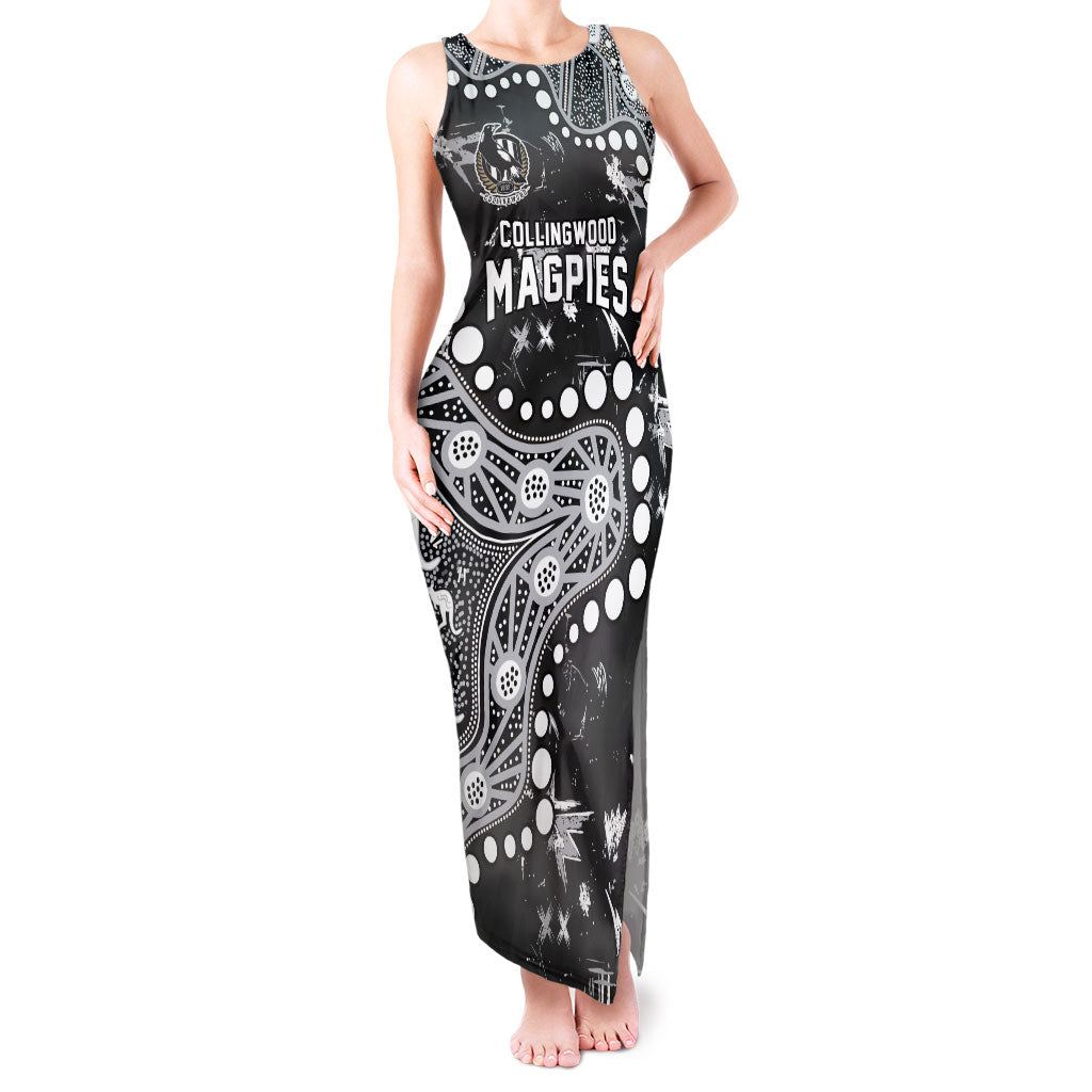 Personalized Collingwood Magpies Tank Maxi Dress Aboriginal Pattern with Graffiti Style
