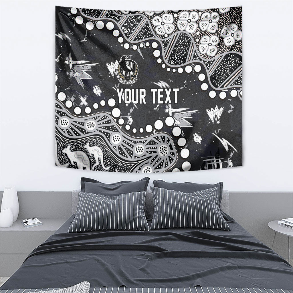 Personalized Collingwood Magpies Tapestry Aboriginal Pattern with Graffiti Style