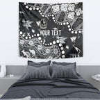 Personalized Collingwood Magpies Tapestry Aboriginal Pattern with Graffiti Style