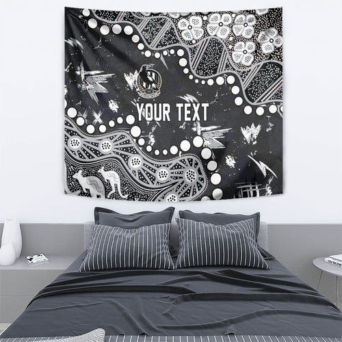 Personalized Collingwood Magpies Tapestry Aboriginal Pattern with Graffiti Style