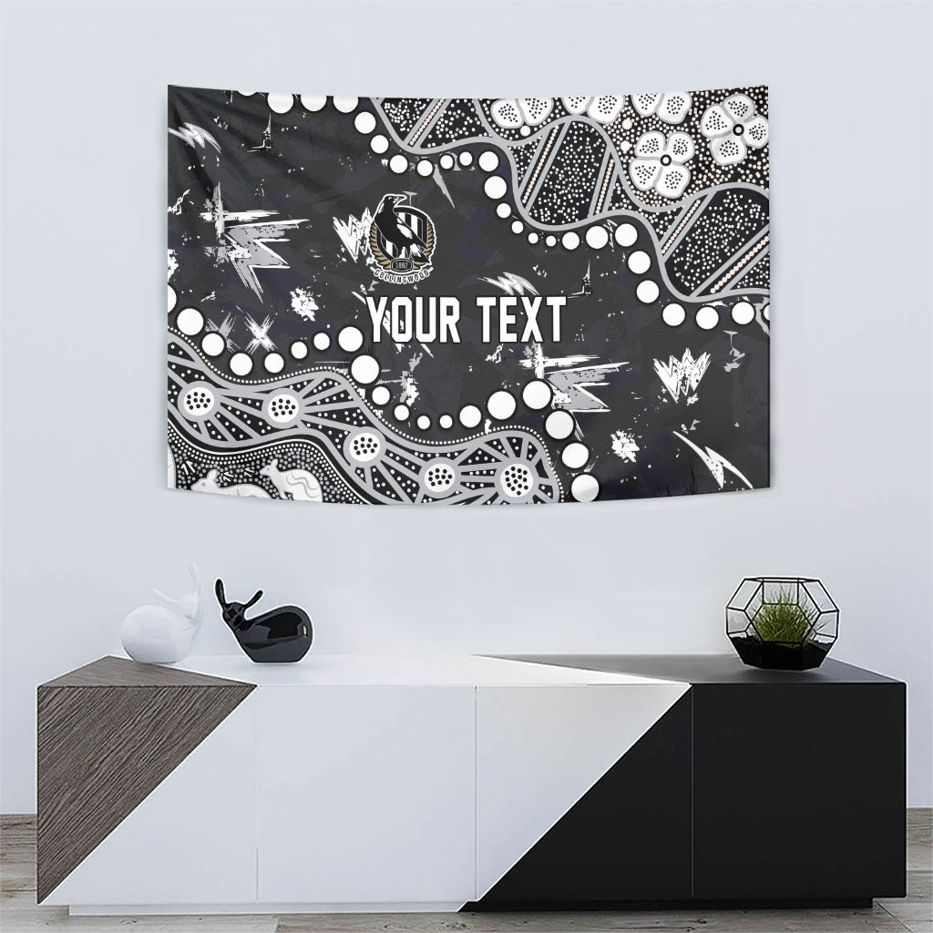 Personalized Collingwood Magpies Tapestry Aboriginal Pattern with Graffiti Style