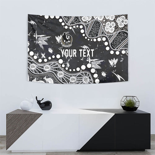 Personalized Collingwood Magpies Tapestry Aboriginal Pattern with Graffiti Style