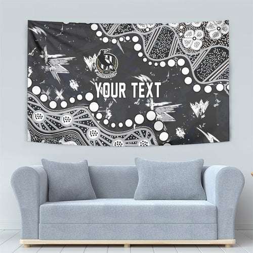 Personalized Collingwood Magpies Tapestry Aboriginal Pattern with Graffiti Style