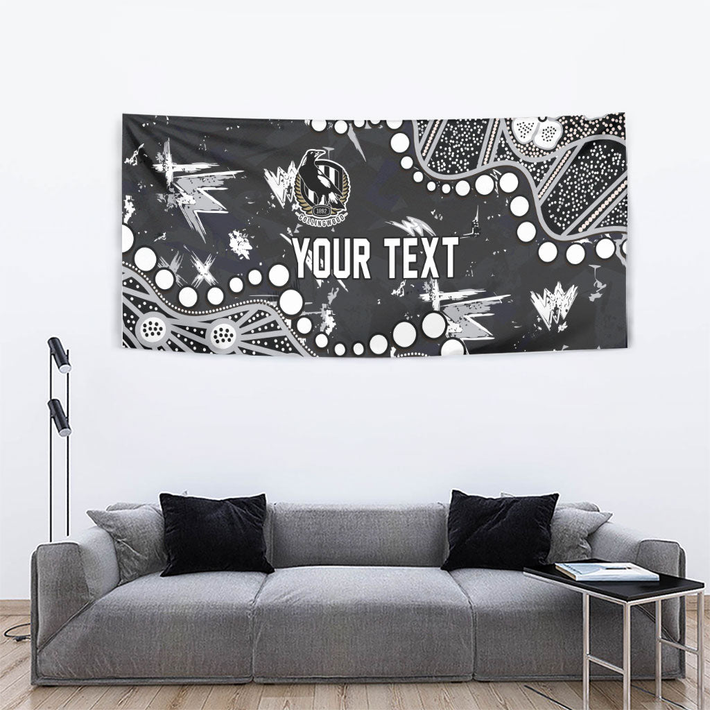 Personalized Collingwood Magpies Tapestry Aboriginal Pattern with Graffiti Style