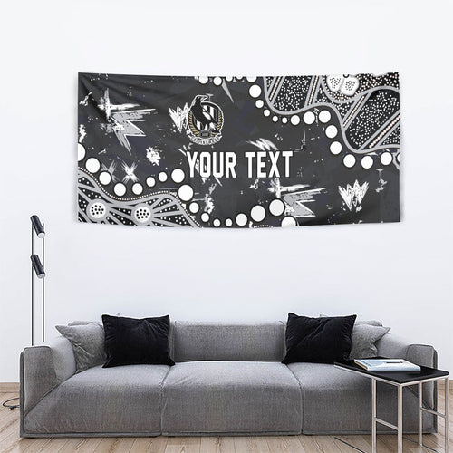 Personalized Collingwood Magpies Tapestry Aboriginal Pattern with Graffiti Style