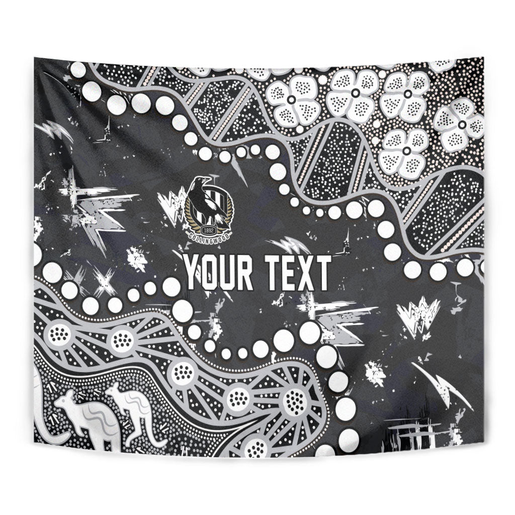 Personalized Collingwood Magpies Tapestry Aboriginal Pattern with Graffiti Style