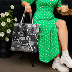 Personalized Collingwood Magpies Tote Bag Aboriginal Pattern with Graffiti Style