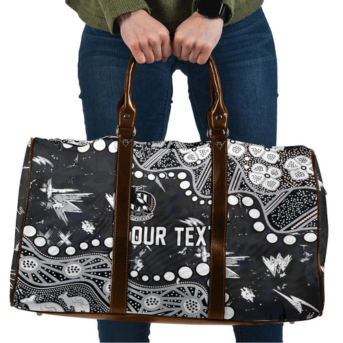 Personalized Collingwood Magpies Travel Bag Aboriginal Pattern with Graffiti Style