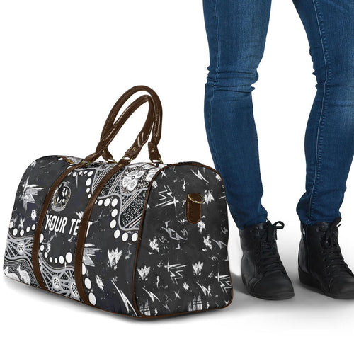 Personalized Collingwood Magpies Travel Bag Aboriginal Pattern with Graffiti Style