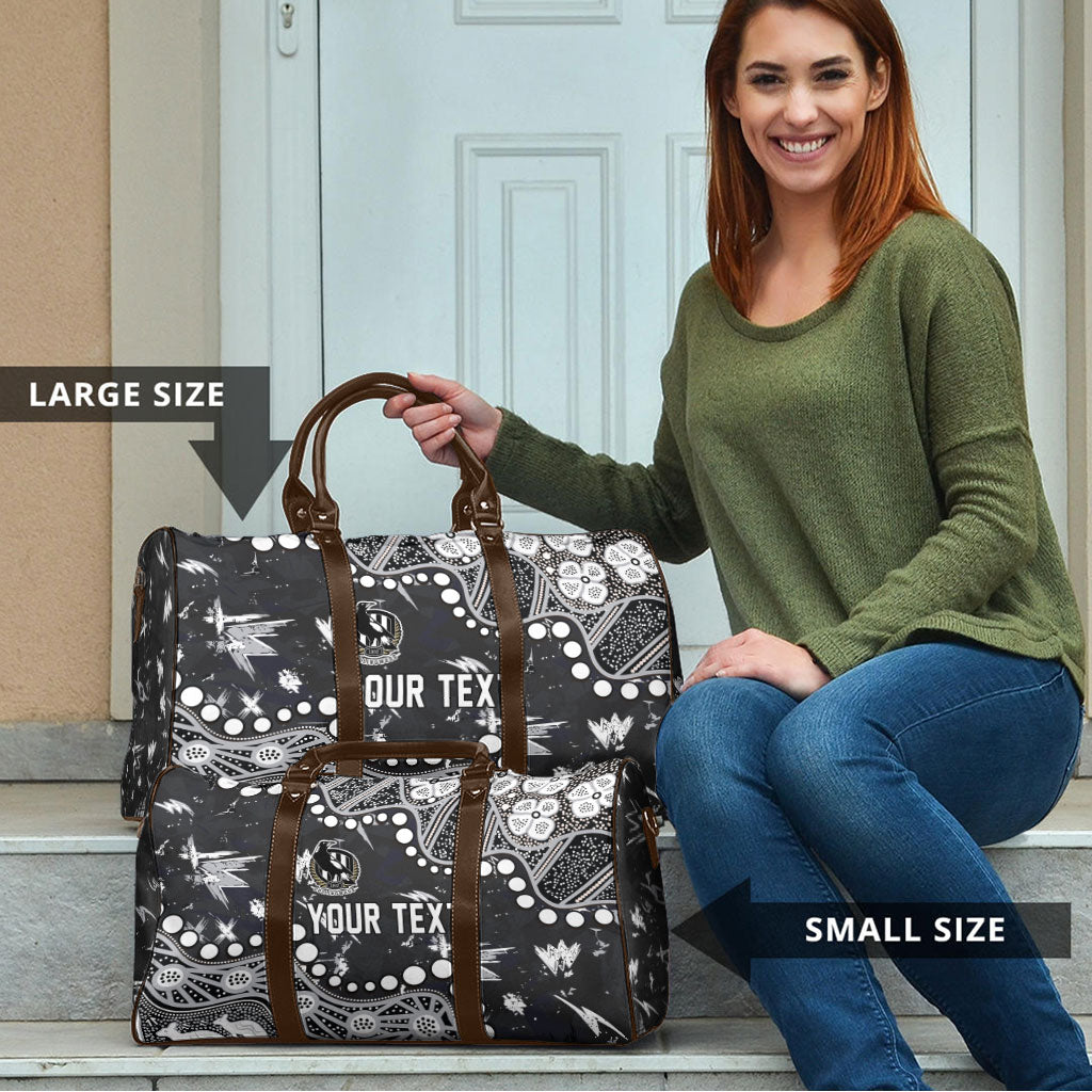 Personalized Collingwood Magpies Travel Bag Aboriginal Pattern with Graffiti Style