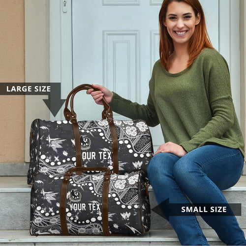 Personalized Collingwood Magpies Travel Bag Aboriginal Pattern with Graffiti Style