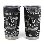 Personalized Collingwood Magpies Tumbler Cup Aboriginal Pattern with Graffiti Style