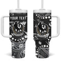 Personalized Collingwood Magpies Tumbler With Handle Aboriginal Pattern with Graffiti Style