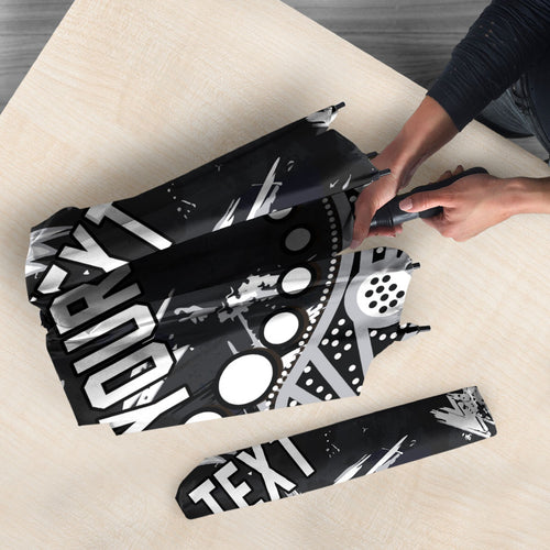 Personalized Collingwood Magpies Umbrella Aboriginal Pattern with Graffiti Style