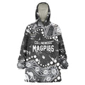 Personalized Collingwood Magpies Wearable Blanket Hoodie Aboriginal Pattern with Graffiti Style