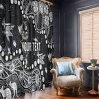 Personalized Collingwood Magpies Window Curtain Aboriginal Pattern with Graffiti Style
