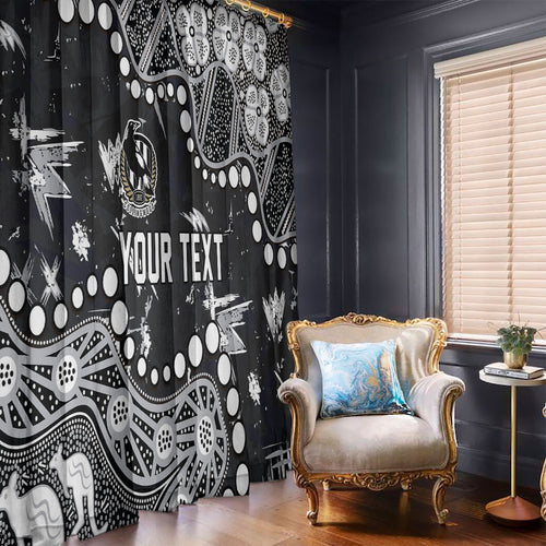 Personalized Collingwood Magpies Window Curtain Aboriginal Pattern with Graffiti Style