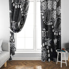 Personalized Collingwood Magpies Window Curtain Aboriginal Pattern with Graffiti Style