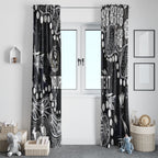 Personalized Collingwood Magpies Window Curtain Aboriginal Pattern with Graffiti Style