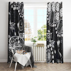 Personalized Collingwood Magpies Window Curtain Aboriginal Pattern with Graffiti Style