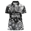 Personalized Collingwood Magpies Women Polo Shirt Aboriginal Pattern with Graffiti Style
