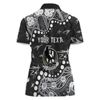 Personalized Collingwood Magpies Women Polo Shirt Aboriginal Pattern with Graffiti Style