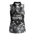 Personalized Collingwood Magpies Women Sleeveless Polo Shirt Aboriginal Pattern with Graffiti Style