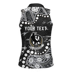 Personalized Collingwood Magpies Women Sleeveless Polo Shirt Aboriginal Pattern with Graffiti Style