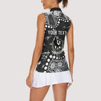 Personalized Collingwood Magpies Women Sleeveless Polo Shirt Aboriginal Pattern with Graffiti Style
