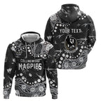 Personalized Collingwood Magpies Zip Hoodie Aboriginal Pattern with Graffiti Style