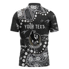 Personalized Collingwood Magpies Zipper Polo Shirt Aboriginal Pattern with Graffiti Style
