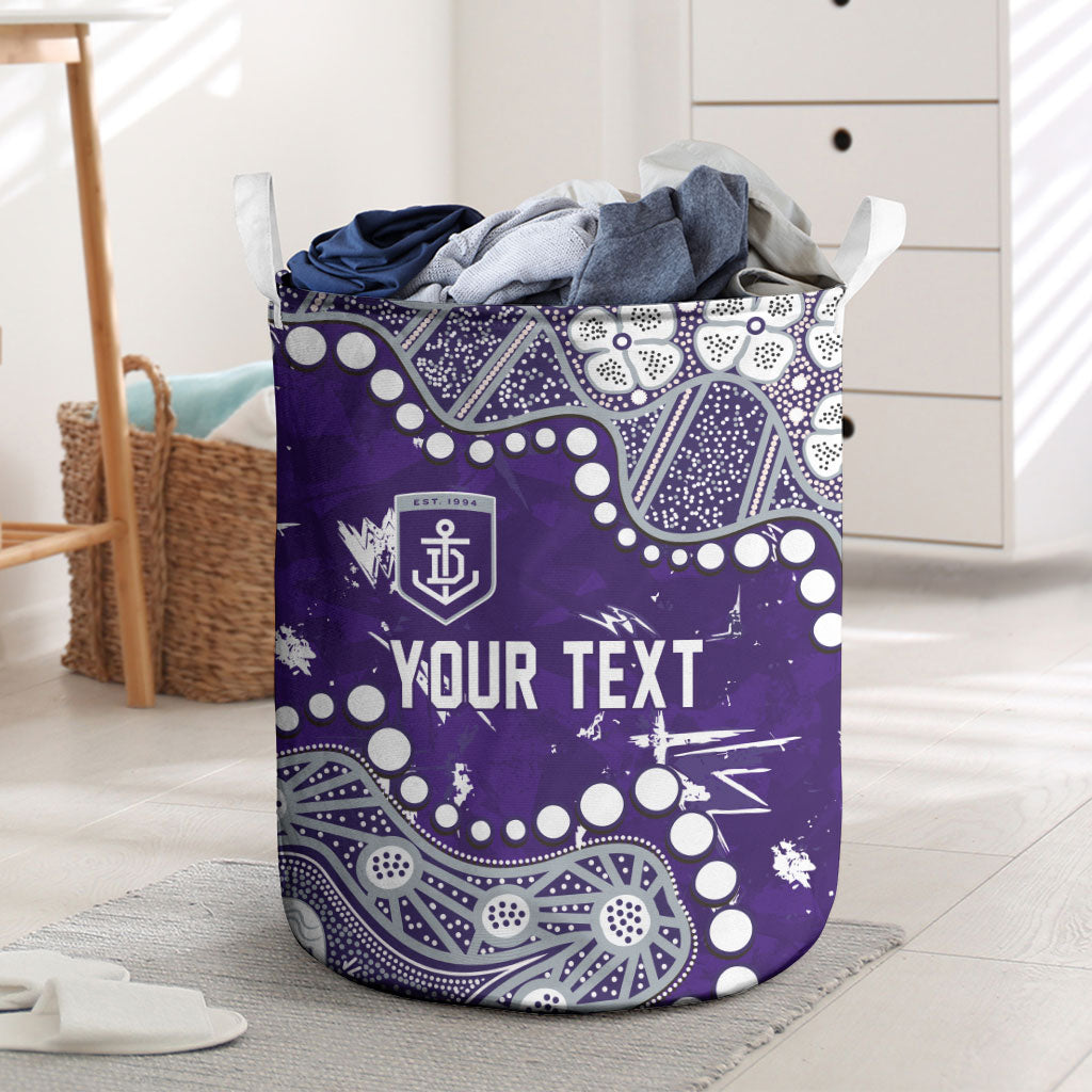 Personalized Fremantle Dockers Laundry Basket Aboriginal Pattern with Graffiti Style