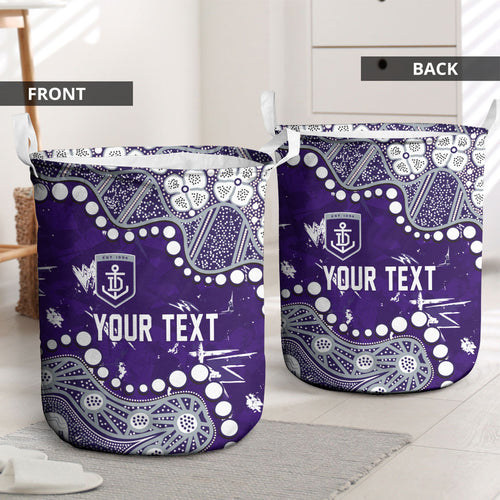 Personalized Fremantle Dockers Laundry Basket Aboriginal Pattern with Graffiti Style