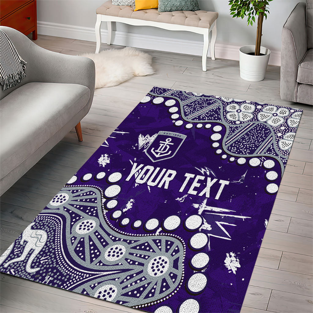 Personalized Fremantle Dockers Area Rug Aboriginal Pattern with Graffiti Style