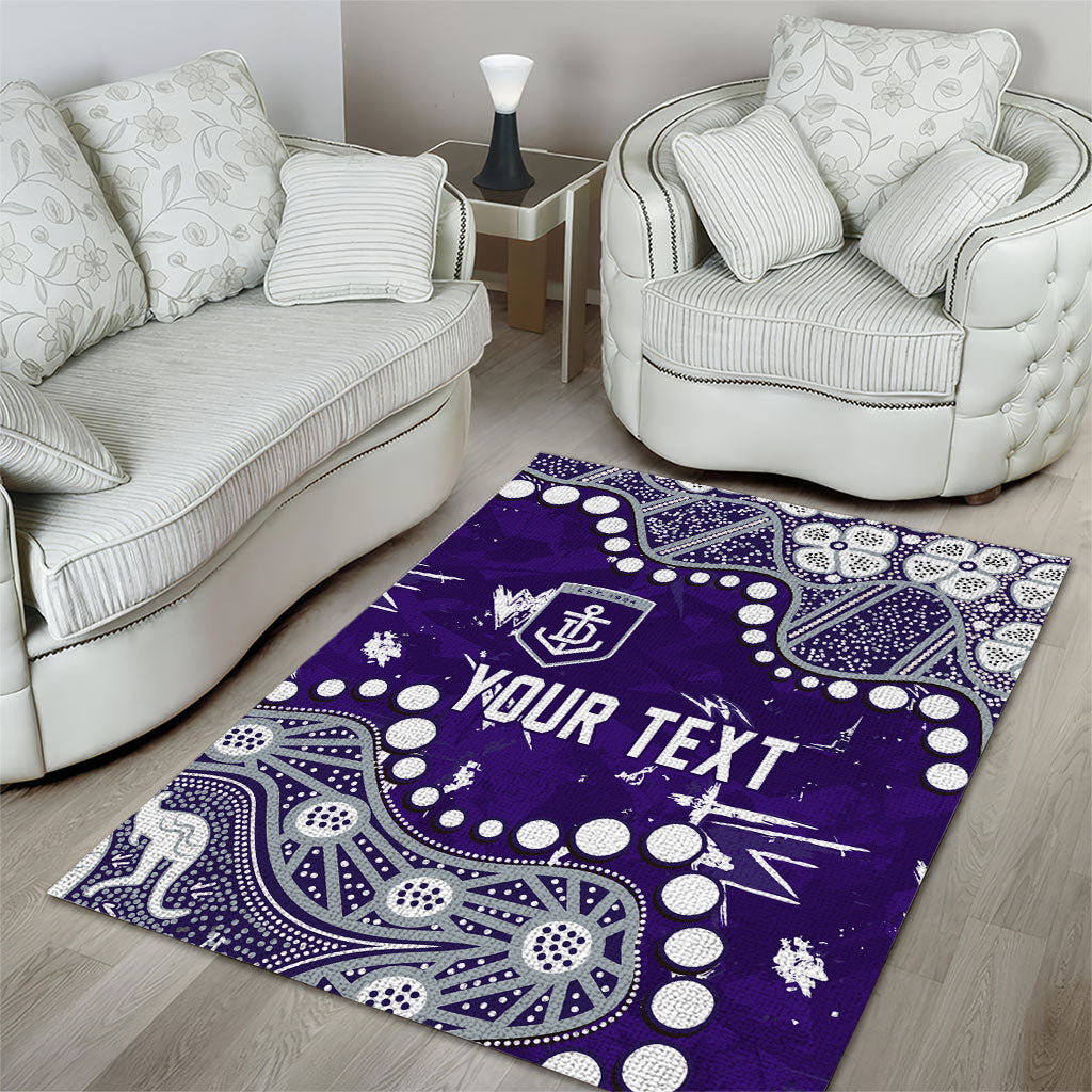 Personalized Fremantle Dockers Area Rug Aboriginal Pattern with Graffiti Style