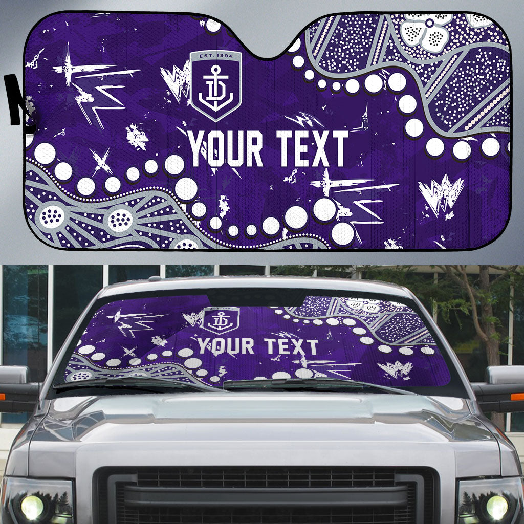 Personalized Fremantle Dockers Auto Sun Shade Aboriginal Pattern with Graffiti Style