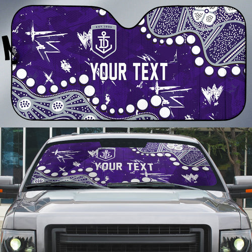 Personalized Fremantle Dockers Auto Sun Shade Aboriginal Pattern with Graffiti Style