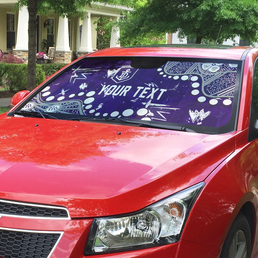 Personalized Fremantle Dockers Auto Sun Shade Aboriginal Pattern with Graffiti Style