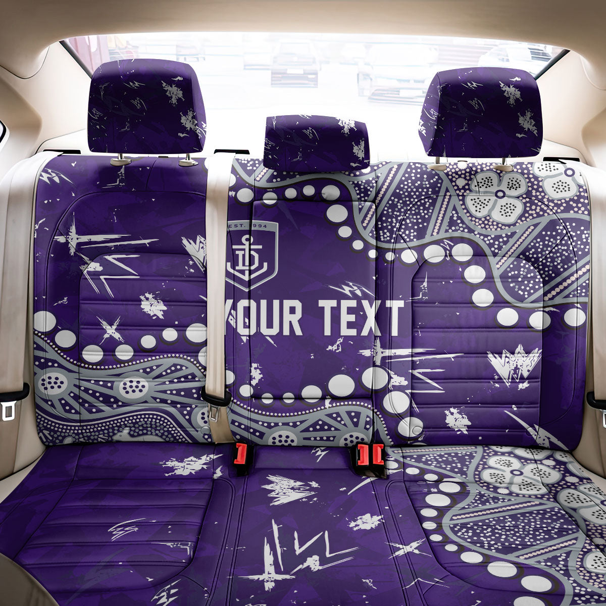 Personalized Fremantle Dockers Back Car Seat Cover Aboriginal Pattern with Graffiti Style