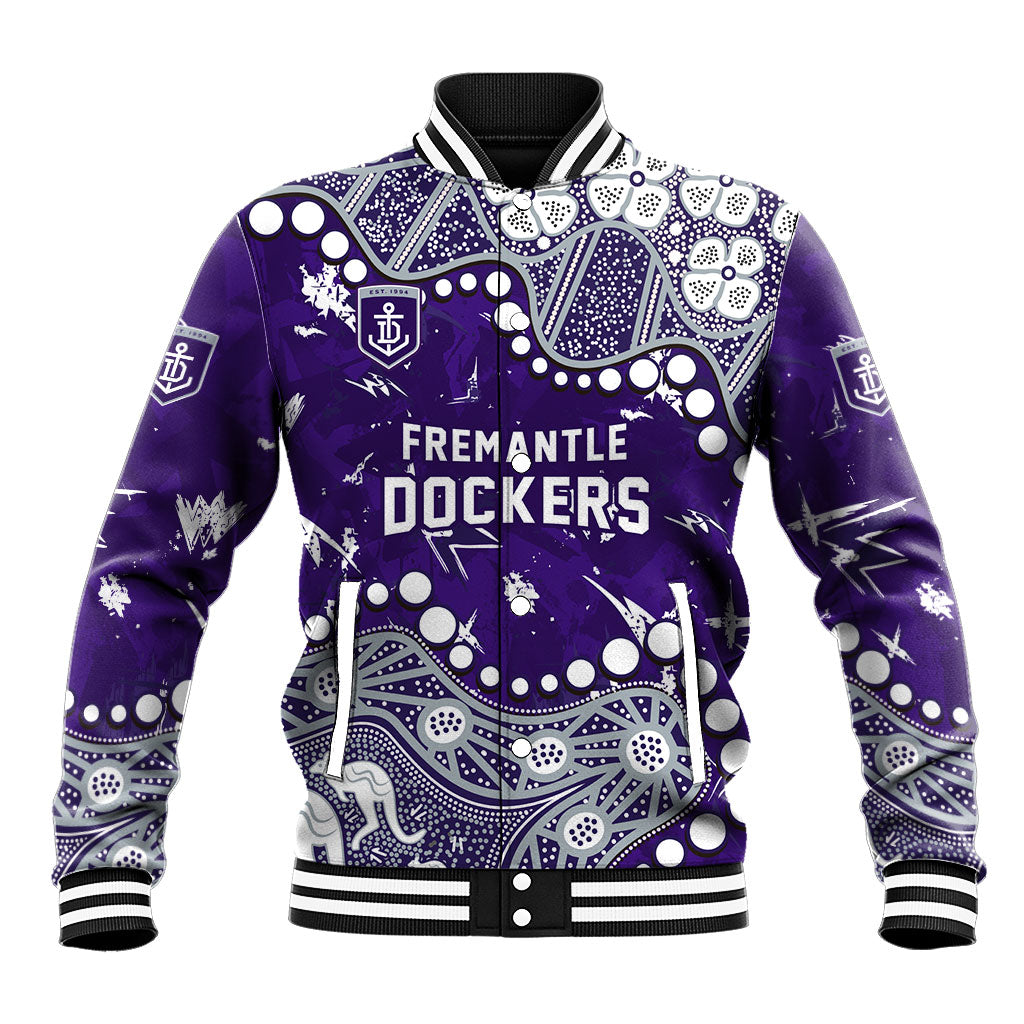 Personalized Fremantle Dockers Baseball Jacket Aboriginal Pattern with Graffiti Style