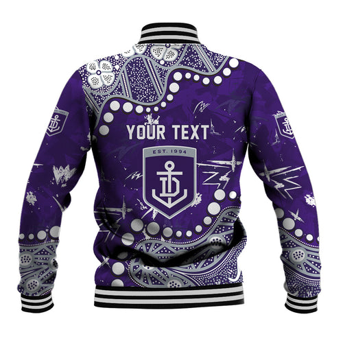 Personalized Fremantle Dockers Baseball Jacket Aboriginal Pattern with Graffiti Style