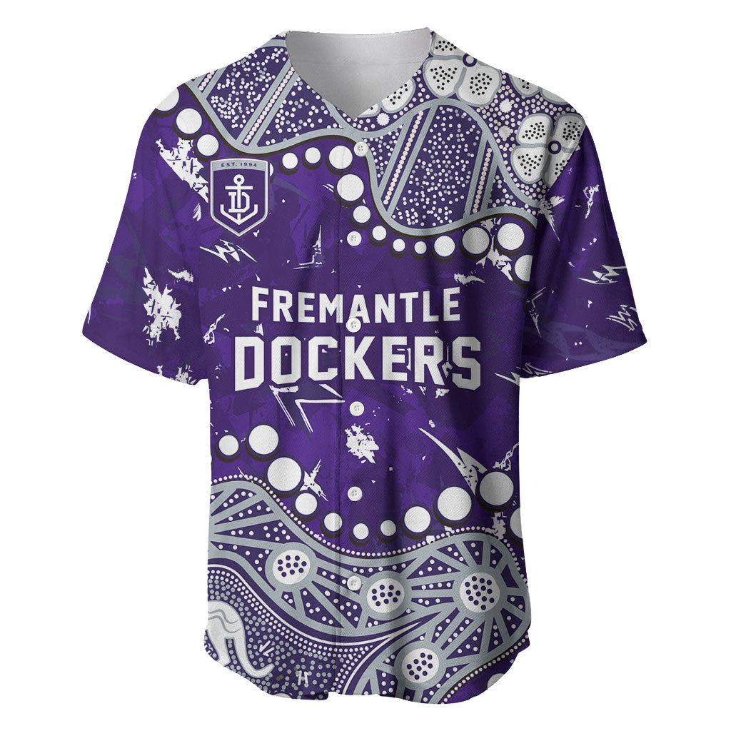 Personalized Fremantle Dockers Baseball Jersey Aboriginal Pattern with Graffiti Style
