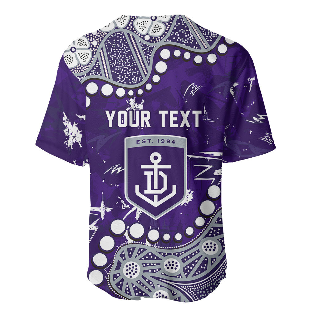 Personalized Fremantle Dockers Baseball Jersey Aboriginal Pattern with Graffiti Style