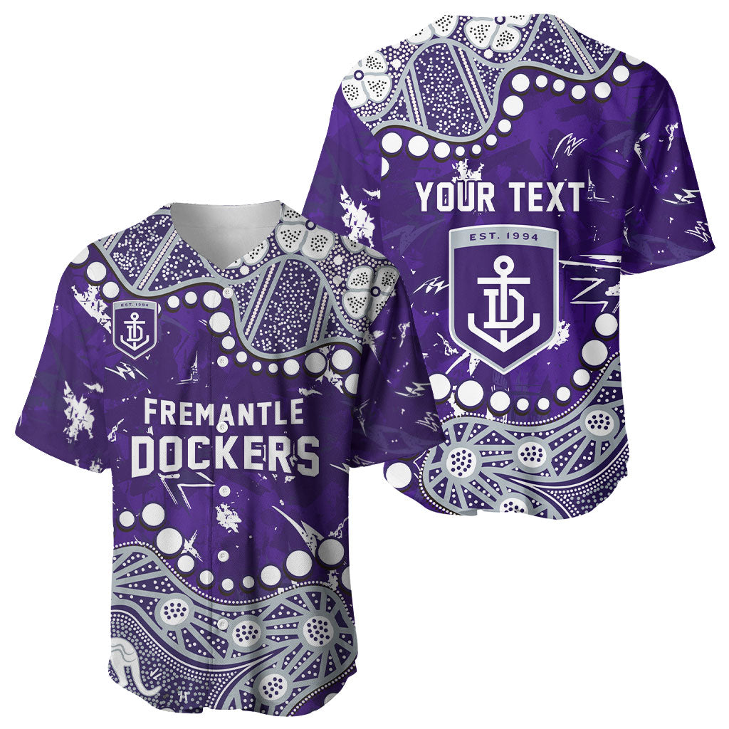 Personalized Fremantle Dockers Baseball Jersey Aboriginal Pattern with Graffiti Style