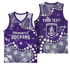 Personalized Fremantle Dockers Basketball Jersey Aboriginal Pattern with Graffiti Style
