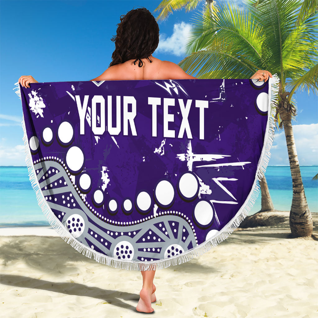 Personalized Fremantle Dockers Beach Blanket Aboriginal Pattern with Graffiti Style