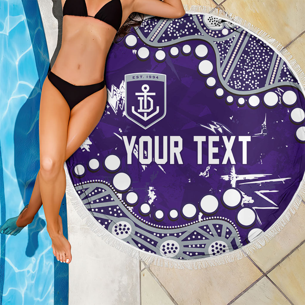 Personalized Fremantle Dockers Beach Blanket Aboriginal Pattern with Graffiti Style
