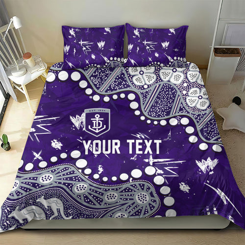 Personalized Fremantle Dockers Bedding Set Aboriginal Pattern with Graffiti Style