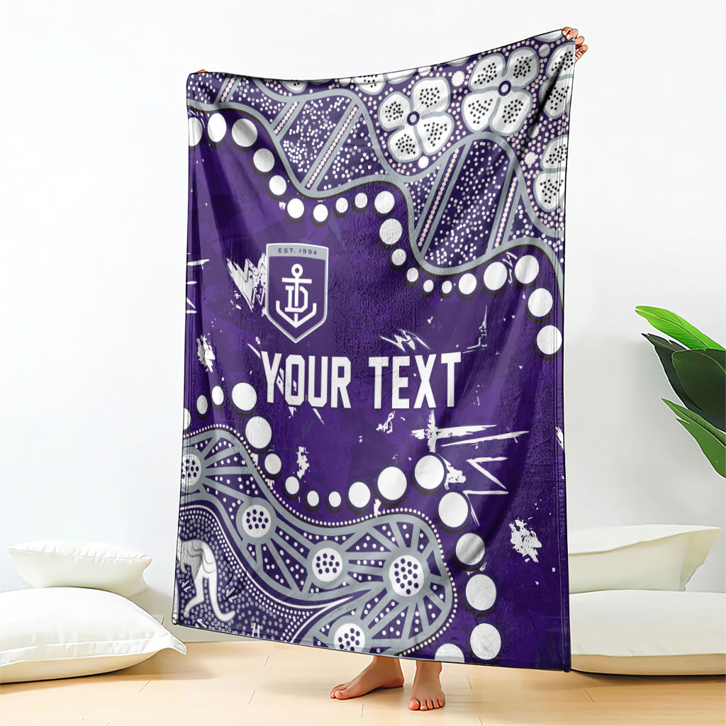 Personalized Fremantle Dockers Blanket Aboriginal Pattern with Graffiti Style