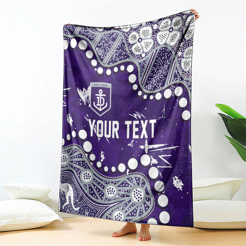 Personalized Fremantle Dockers Blanket Aboriginal Pattern with Graffiti Style